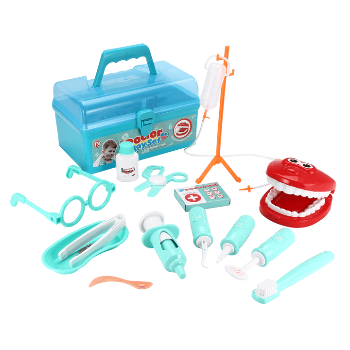 15PCS Dentist Doctor Medical Toy Set Children'S Portable Simulation Medical Equipment Children'S Games Entertainment Toys Fifts - MRSLM