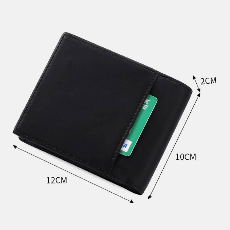 Men Bifold RFID Blocking Wallet Horizontal Large Capacity Multi-Card Slot Card Holder Coin Purse Driver'S License Wallet - MRSLM