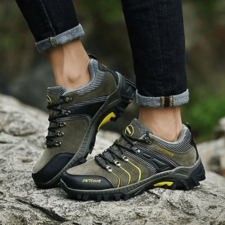 Men Breathable Wear Resistance Outsole Outdoor Hiking Athletic Shoes - MRSLM