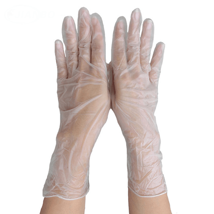 100Pcs/Pack PVC Rubber Transparent Disposable Gloves Food Home Cleaning Kitchen Restaurant BBQ Garden Working Protective Glove - MRSLM