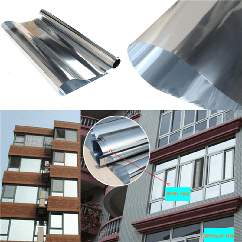 Silver Window Film One Way Mirror Insulation Stickers Solar Reflective 50Cmx3M - MRSLM