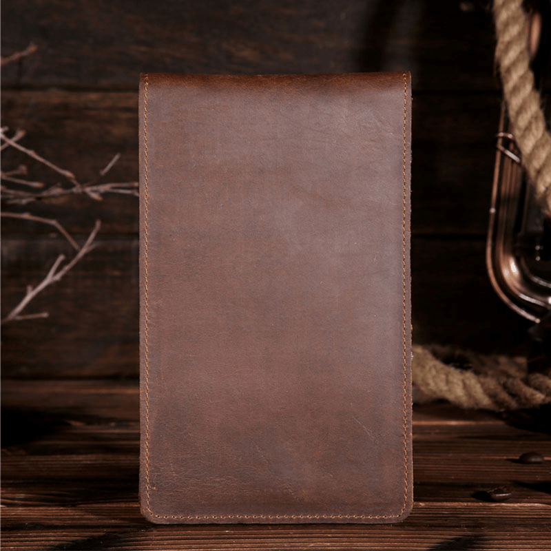 Vinatge Genuine Leather Long Wallet Card Holder Thin Slip for Men - MRSLM