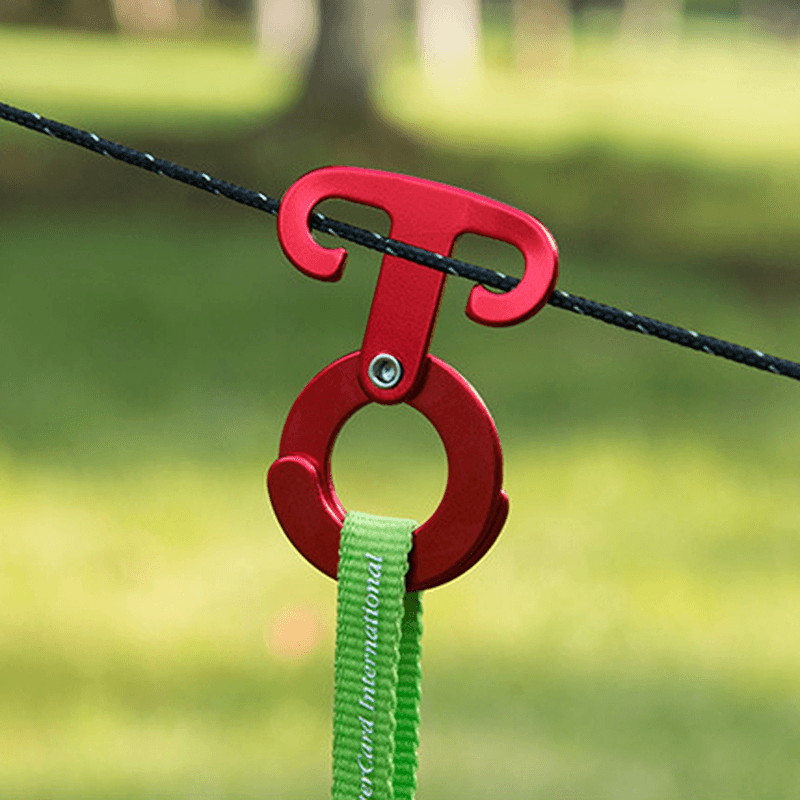 Naturehike NH15A006-K 4Pcs Aluminum Hanging Hook T Shape Folding Clasp Buckle Tent Rope Accessories - MRSLM