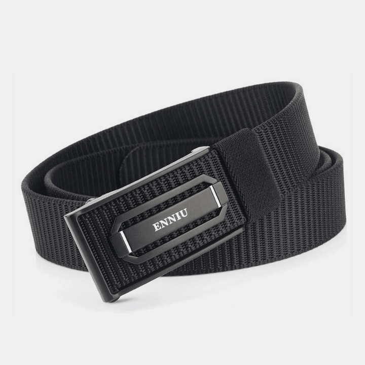 Men Nylon Braided 120Cm Rectangle Automatic Buckle Casual Wild Belts Training Tactical Belts - MRSLM