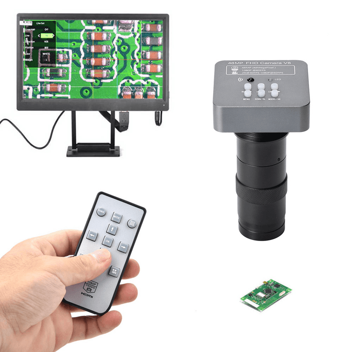 HD 2K 48MP 1080P Electronic Digital Video Microscope Camera HDMI USB C-Mount Industrial Camera for Phone PCB Solder Repaired - MRSLM