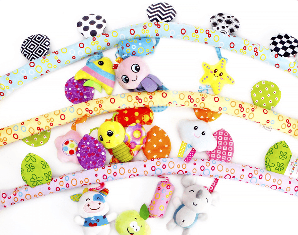 Baby Musical Mobile Toys for Bed Stroller Plush Baby Rattles Toys for Baby Toys 0-12 Months Infant - MRSLM