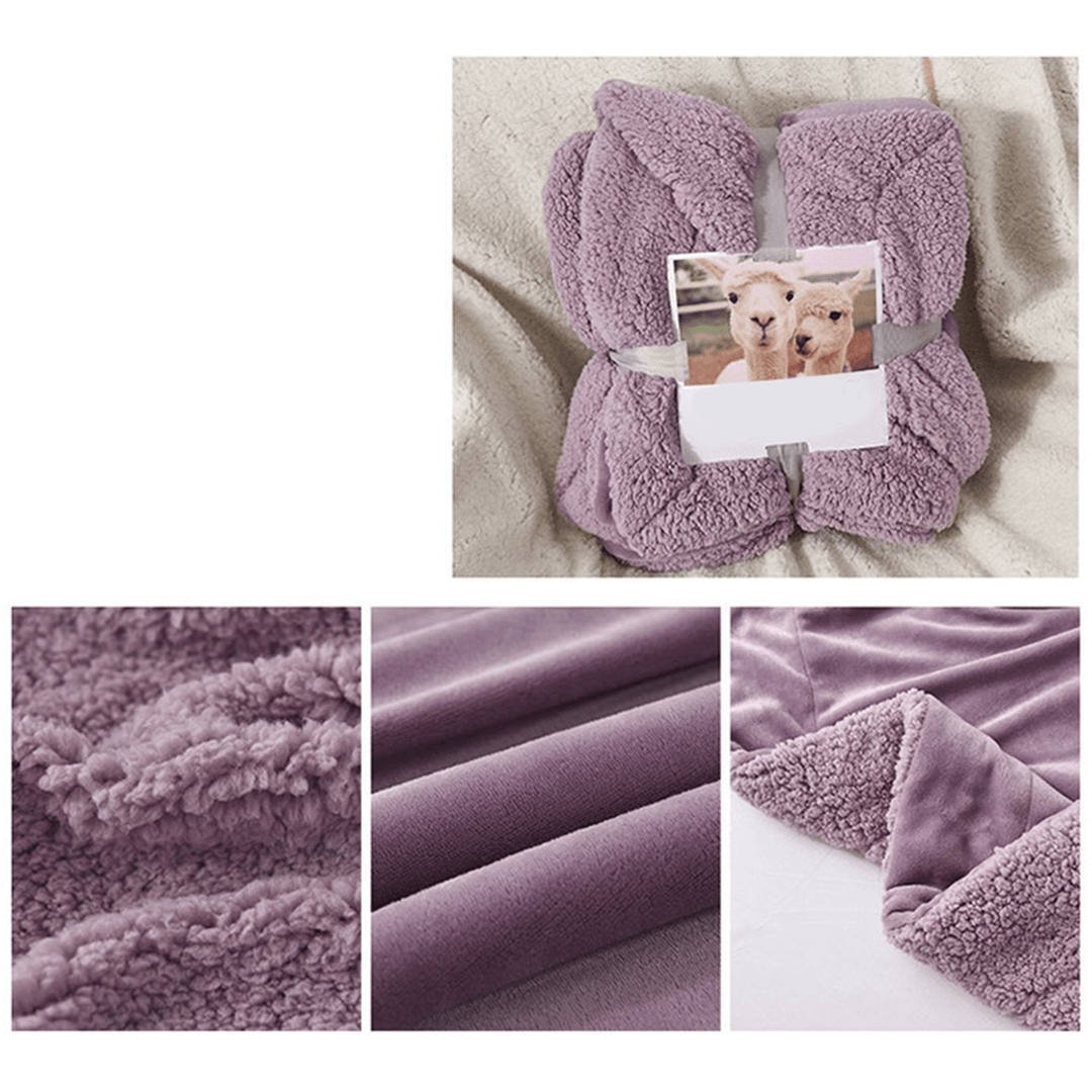 Polar Flannel Warm Blanket Berber Fleece Large Thicken Blanket for Sofa Bed Lounge - MRSLM