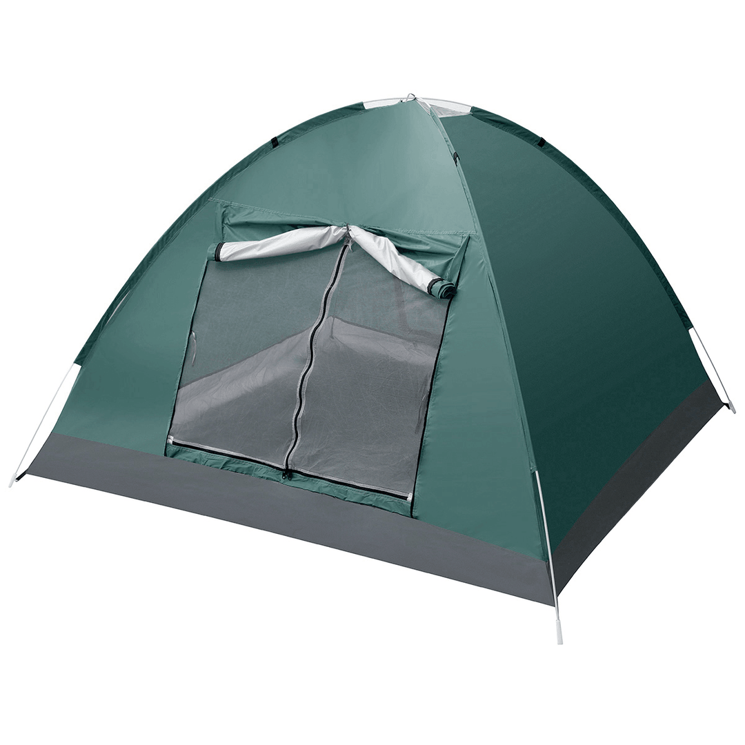 Ipree® 3-4 Person Double Layer Camping Tent with Double Door Outdoor Waterproof Awning Tent 125X200X200Cm for Fishing Camping Party - MRSLM