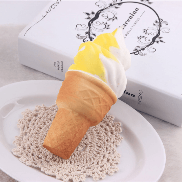 Simulation Ice Cream Pendant PU Cake Model Fun Cone Pendant Soft Bread Lanyard - MRSLM