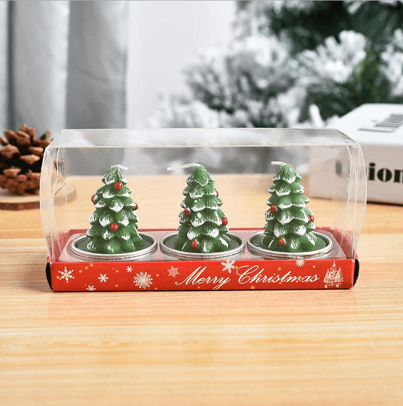 3Pcs 2020 Christmas Candles Santa House Snowman Christmas Tree Paraffin Candles Wedding Party Candles Decor Light - MRSLM