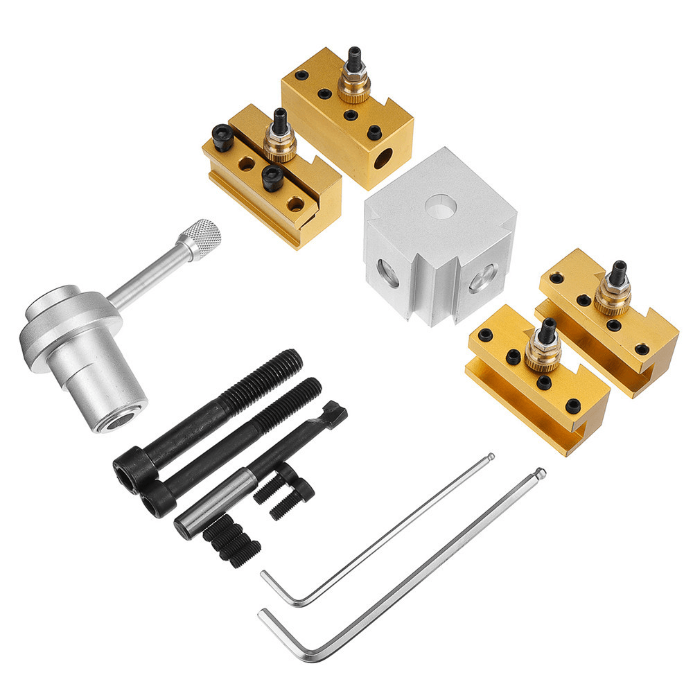 Quick Change Post Holder Kit Set Boring Bar Turning Tool Holder for CNC Mini Lathe - MRSLM