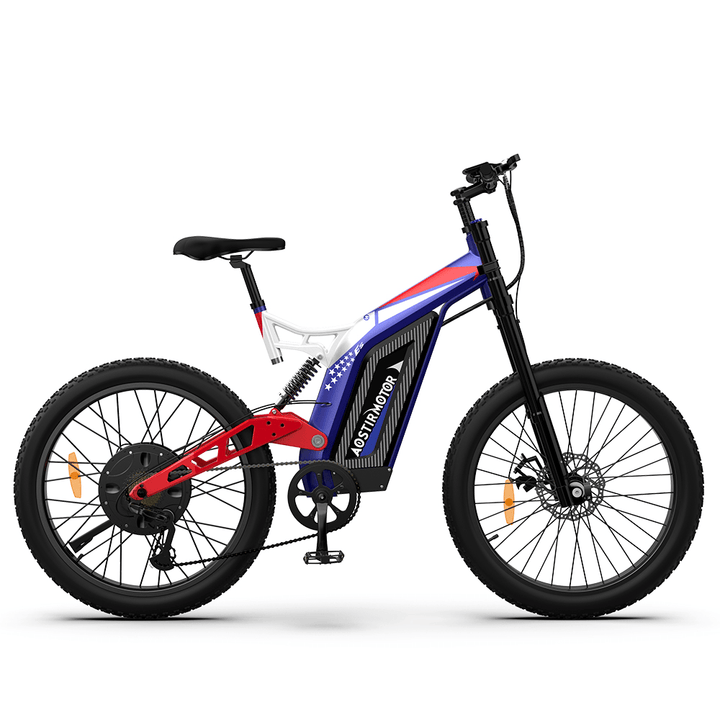 [US DIRECT] AOSTIRMOTOR S17 Electric Bike 26Inch 1500W 48V 20Ah 50Km/H Max Speed 45Km Mileage 120Kg Max Load Mountain Fat Tire Electric Bicycle - MRSLM