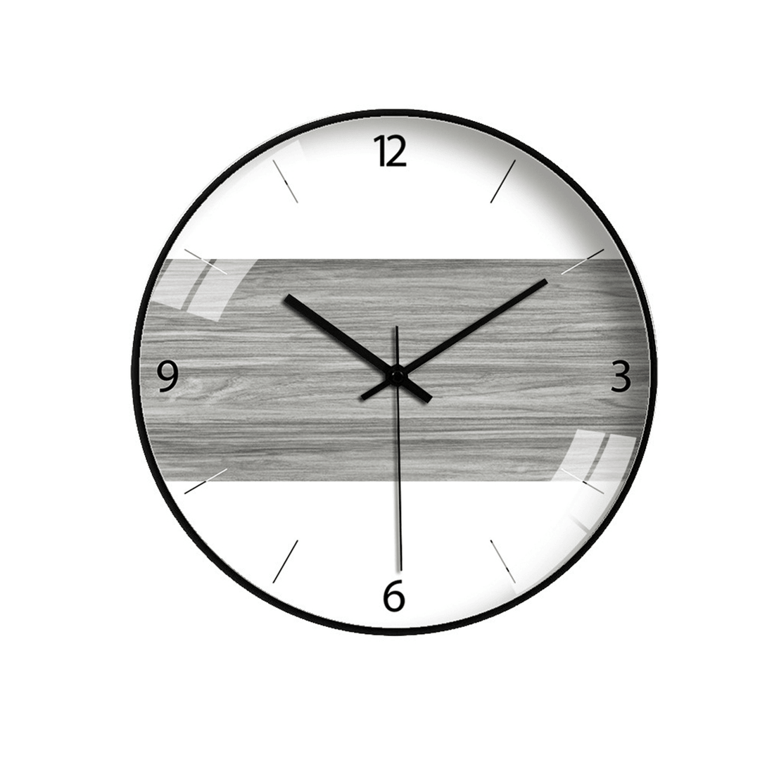 12Inch/30Cm Wall Clock Wooden Silent Home Decor for Living Rooms Family Rooms Bedrooms Study Room - MRSLM