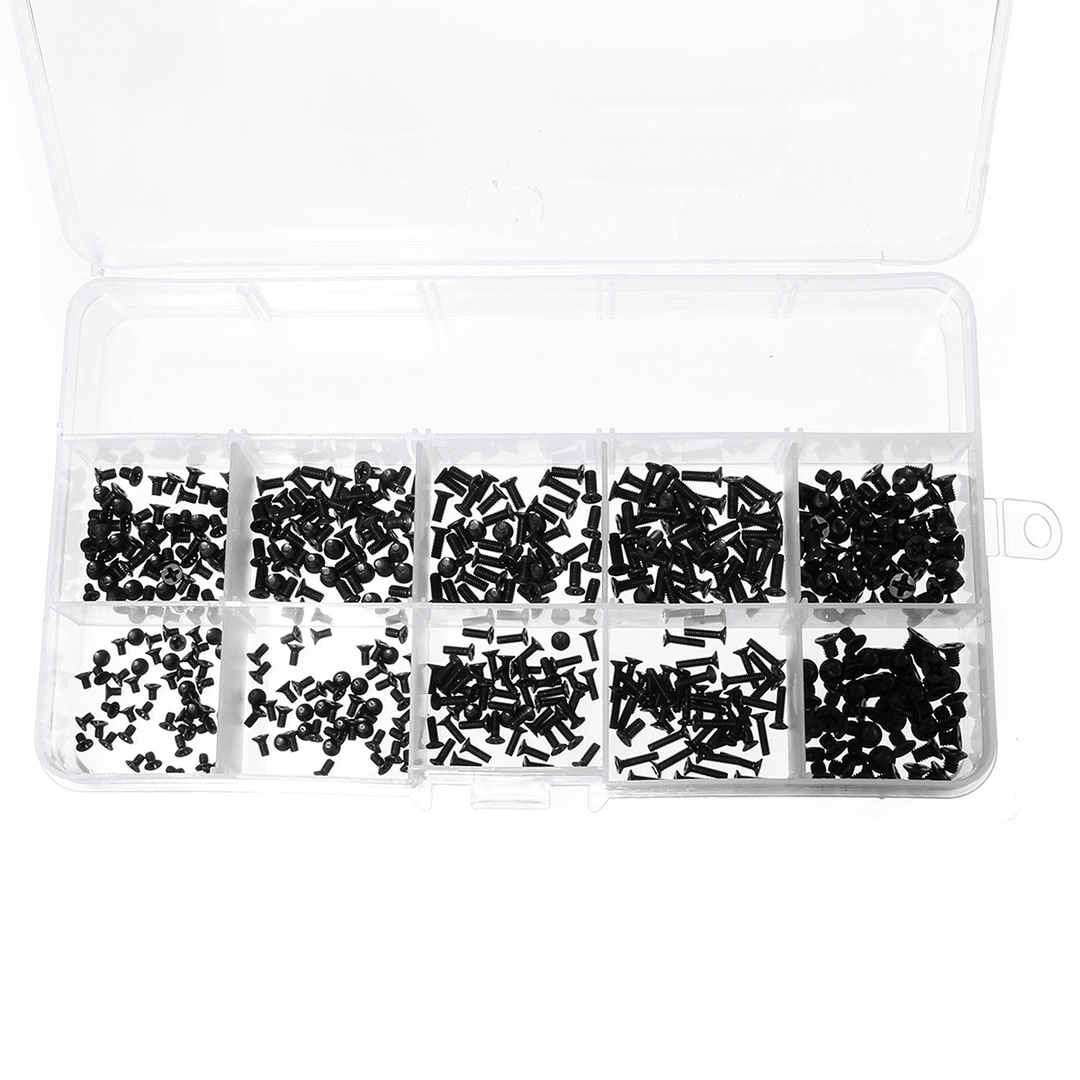 500Pcs Universal Laptop Notebook Computer Flat Head Screw Assortment Kit with Screwdriver - MRSLM