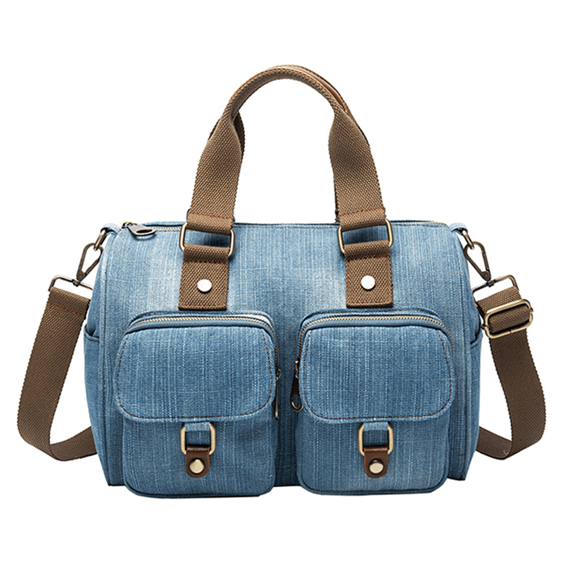 Women Denim Travel Large Capacity Handbag Casual Crossbody Bag - MRSLM