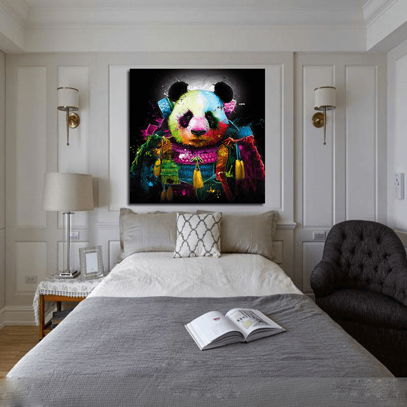 Miico Hand Painted Oil Paintings Animal Panda Paintings Wall Art for Home Decoration - MRSLM