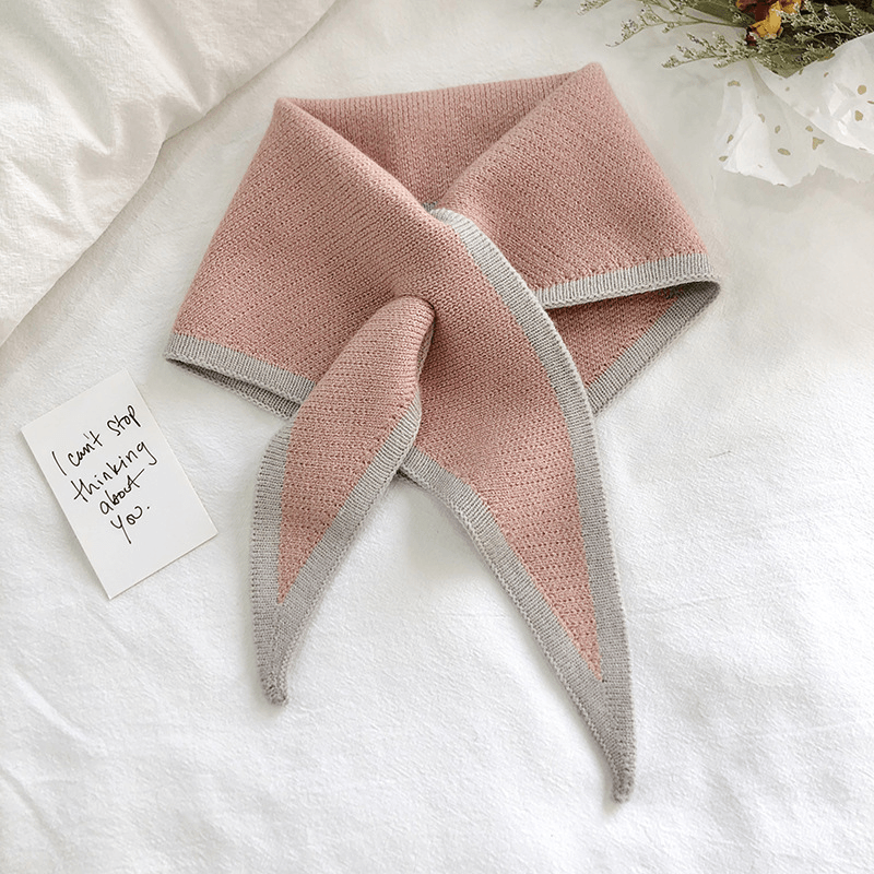 Autumn and Winter Triangle Knitted Shawl Style Women'S Outer Scarf - MRSLM