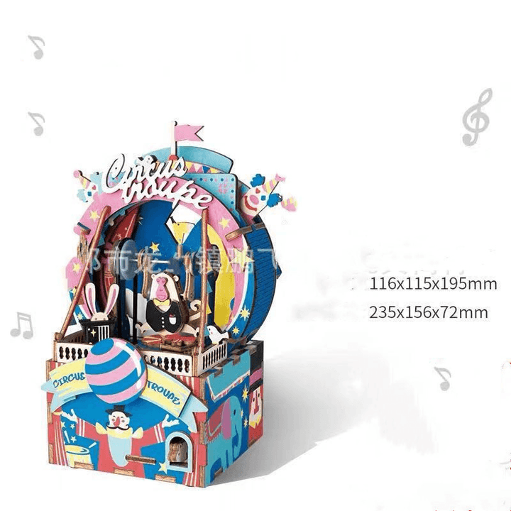 Ruodang Music Box 3D Wooden Puzzle Diy Enlightening Boys and Girls 3D Puzzle Gift Wholesale Customization - MRSLM