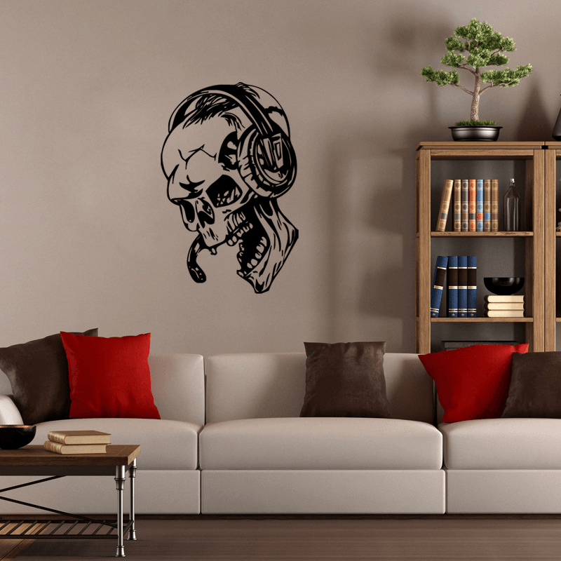 Hallowen Skull Head Showcase Glass Window Decor Wall Sticker Party House Home Decoration Creative Decal DIY Mural Wall Art Sticker - MRSLM