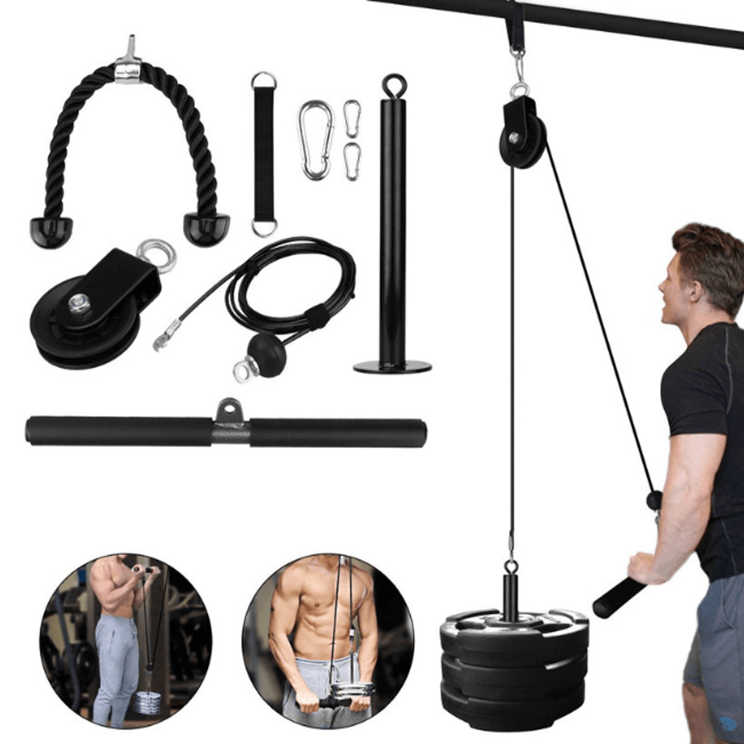 Chest-Expander Pulley Cable High Bar Triceps Brachii Muscle GYM Fitness Equipment with Roller - MRSLM