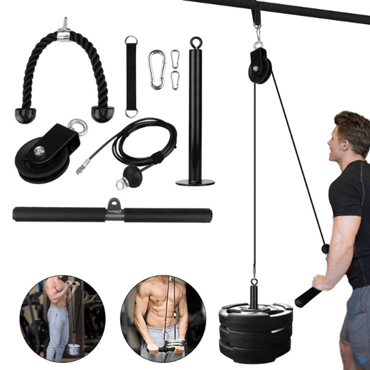 Chest-Expander Pulley Cable High Bar Triceps Brachii Muscle GYM Fitness Equipment with Roller - MRSLM