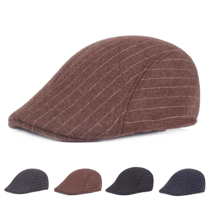 Winter Men Women Woolen Blending Painter Beret Caps Outdoor Thicken Newsboy Hunting Hat - MRSLM