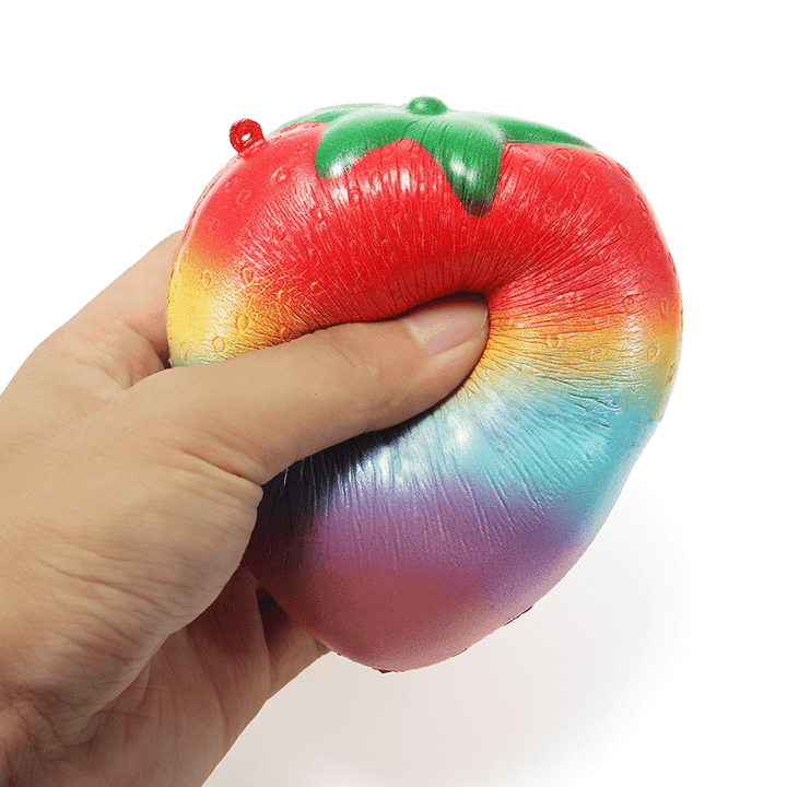 Squishy Rainbow Jam Chocolate Strawberry Jumbo 10Cm Soft Slow Rising Fruit Collection Gift Decor Toy - MRSLM