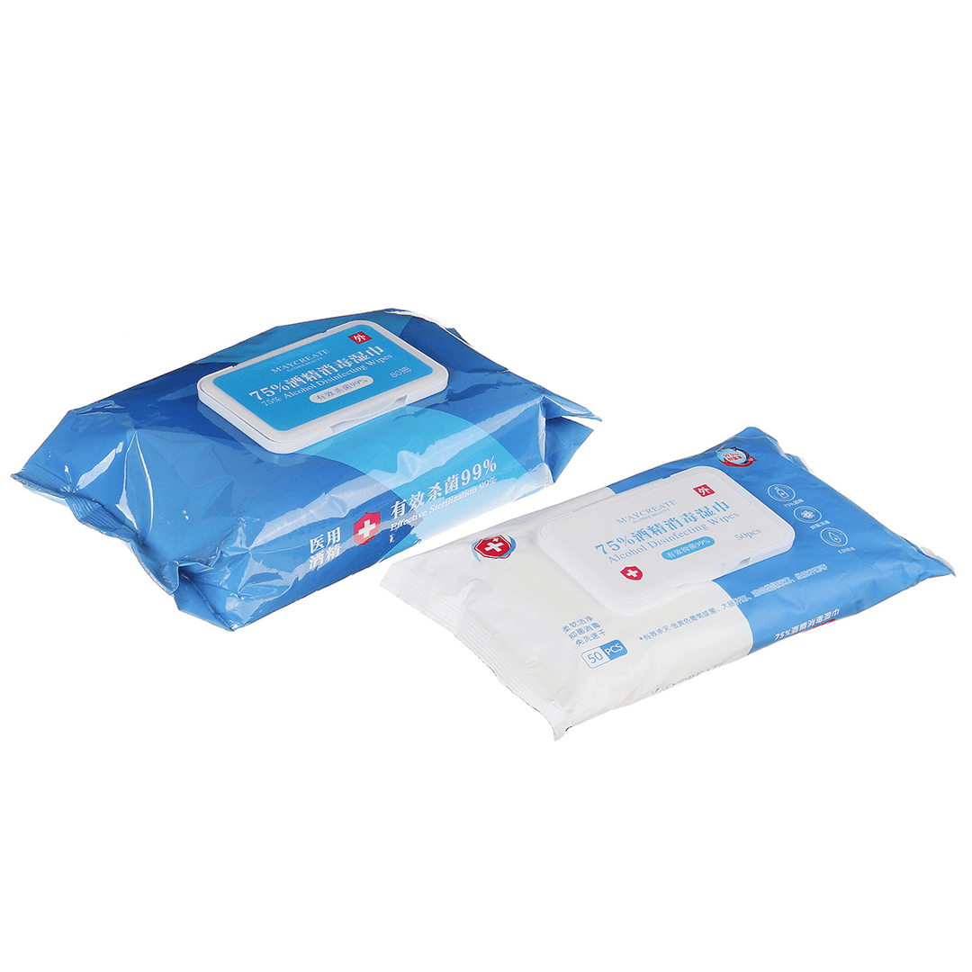 250Pcs 75% Alcohol Disinfecting Wipes Antiseptic Disinfection Hand Cleaning Wet Wipes - MRSLM