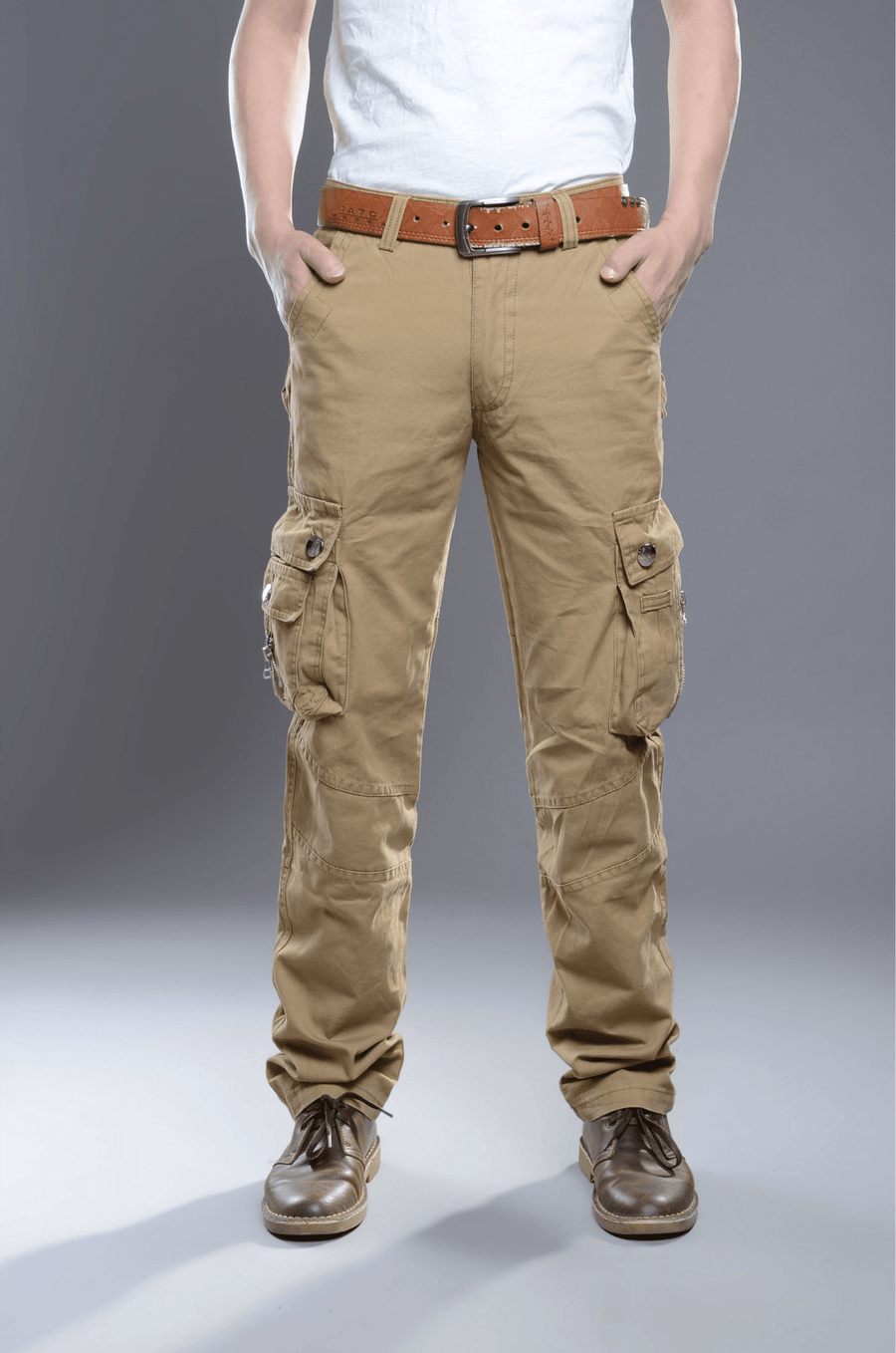 Spring and Autumn Foreign Trade Men'S Workwear Pure Cotton New Casual Pants Men'S Multi-Pocket Workwear Pants Sports Cross-Border Communication - MRSLM