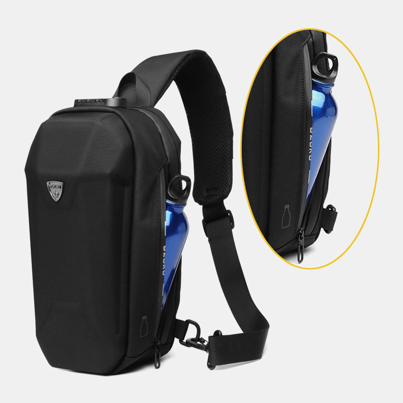 Men USB Charging Multi-Pocket Anti-Theft Waterproof Outdoor Crossbody Bag Chest Bag Sling Bag - MRSLM