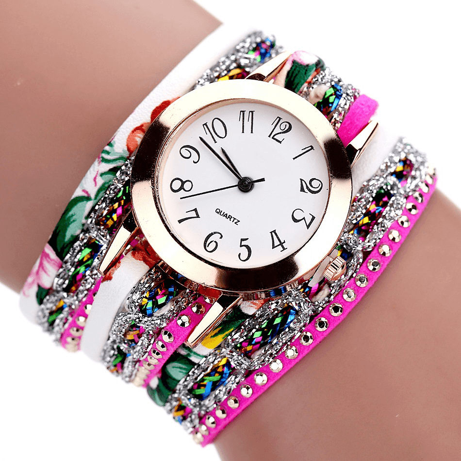 DUOYA Retro Style Women Bracelet Watch Rhinestone Quartz Watch - MRSLM