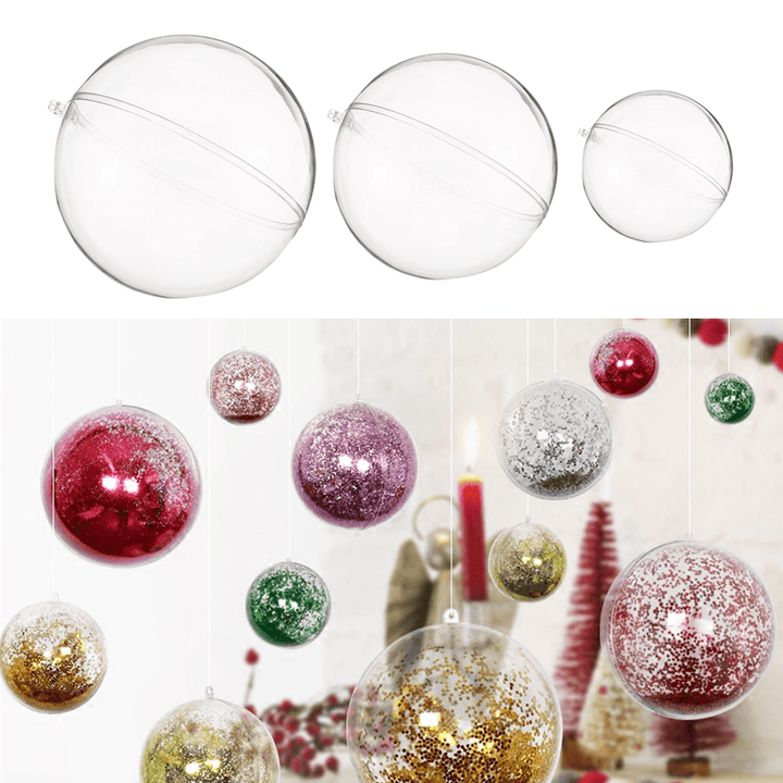 10Pcs 50/70/100/120Mm Christmas Magic Ball Clear Transparent Tree Balls Bauble Christmas Ornament Home Decorations Gift - MRSLM