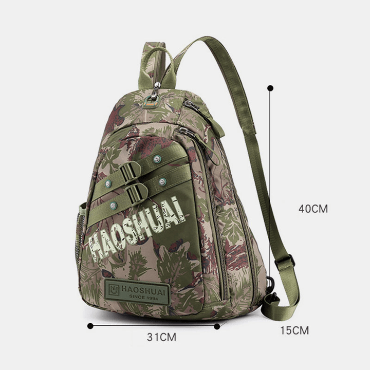 Men Camouflages Multifunction Large Capacity Waterproof Sport Chest Bag Shoulder Bag Crossbody Bag Backpack - MRSLM