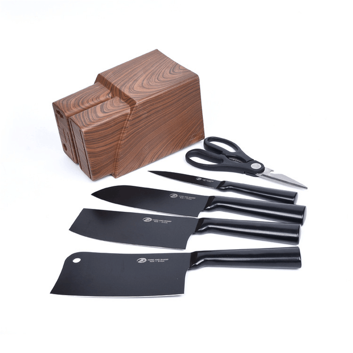 Stainless Steel Knife Set of Kitchen Knives Gift Chef Knives 6 Piece Meat Fruit Vegetable Anti-S - MRSLM