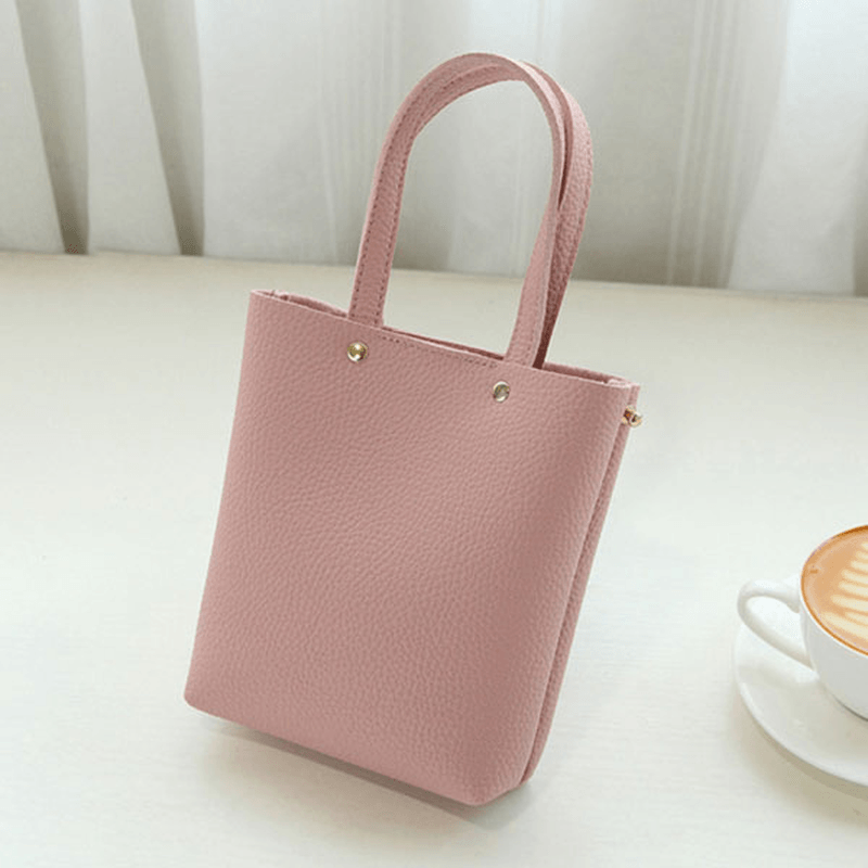 Women PU Leather Candy Color Small Handbag Phone Bag Shoulder Bag Crossbody Bag - MRSLM