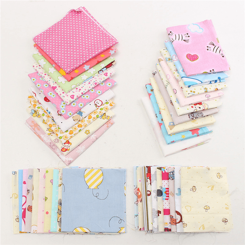 10PCS DIY Cute Cartoon Pattern Cotton Material Vintage Shabby Chic Summer Cloth Colors - MRSLM