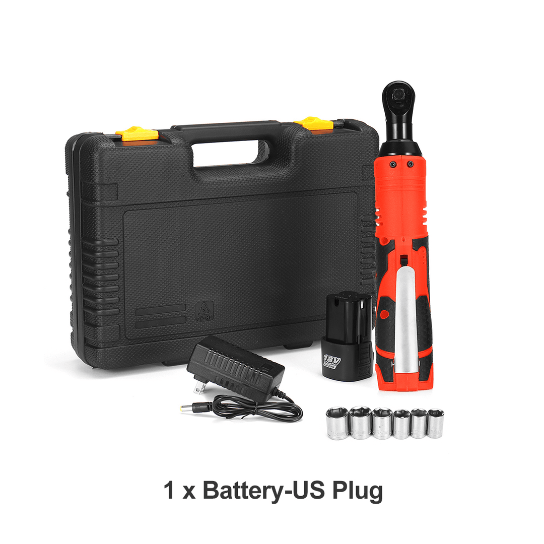 18V 100N.M 3/8" Cordless Ratchet Wrench Electric Ratchet Wrench Kit W/ Charger & 1/2Pcs Battery - MRSLM