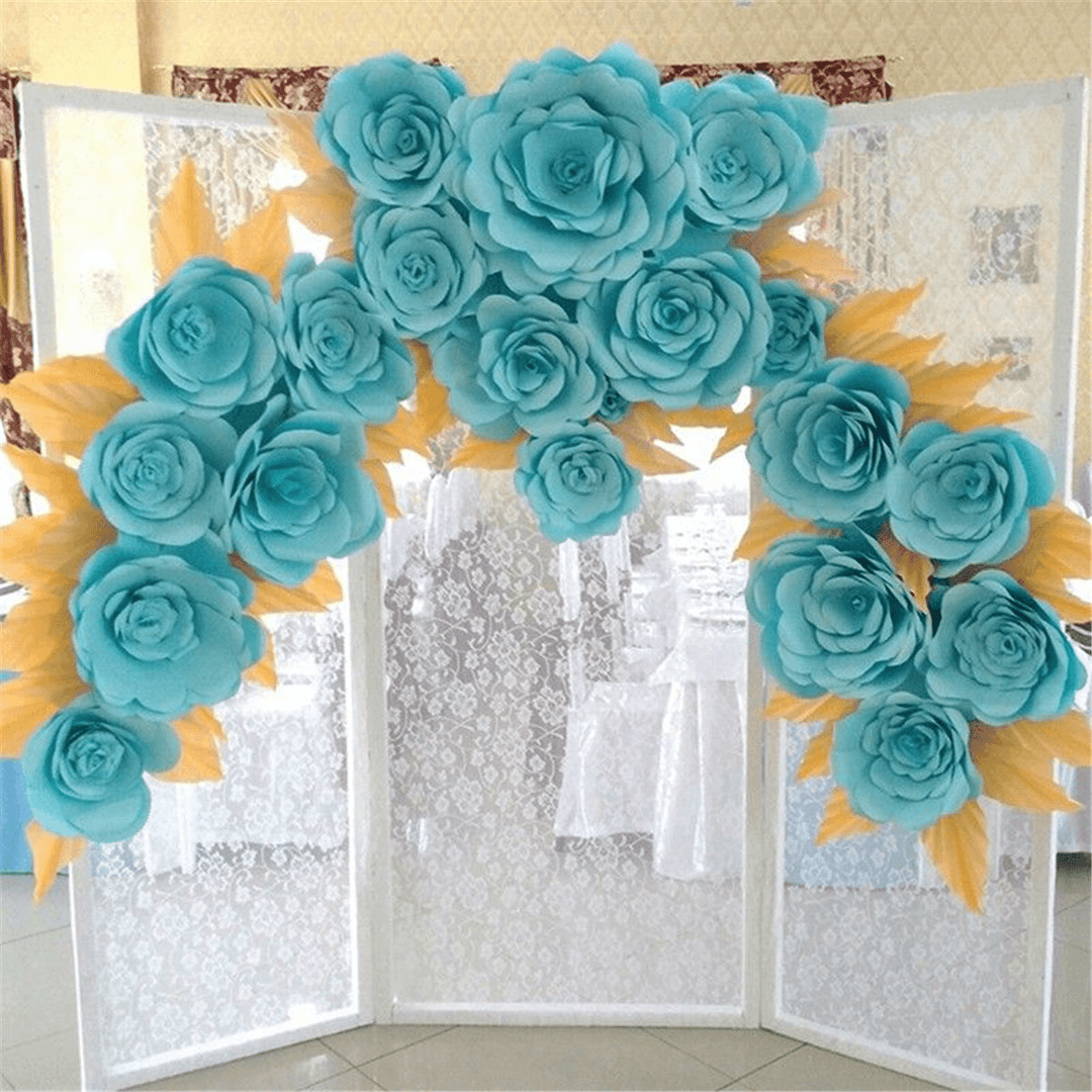30Cm DIY Paper Flowers Leaves Backdrop Decorations Kid Birthday Party Wedding Favor - MRSLM