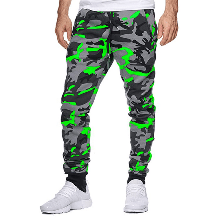 Casual Camouflage Mid-Waist High-Stretch Print Stretch Sports Jogging Pants - MRSLM