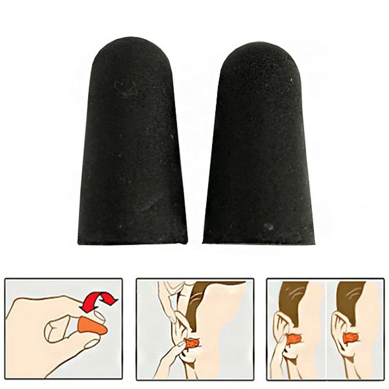 AOTU 2 Pairs Earplugs Noise Reduction Sponge Ear Plugs Camping Travel Sleeping Swimming Earplugs - MRSLM