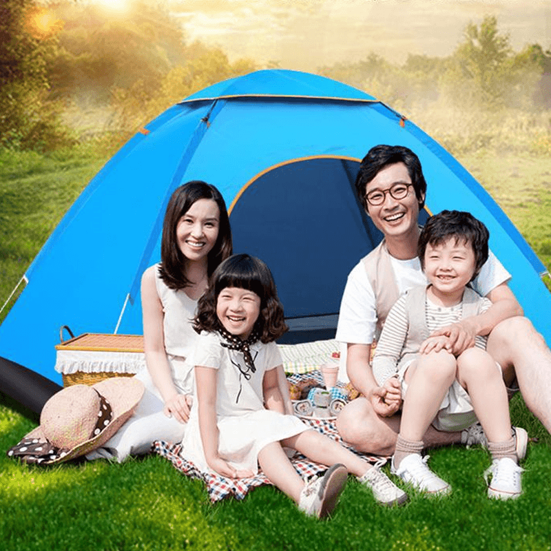 Ipree® 3-4 Person Double Door Automatic Instant Camping Tent Double Layer Waterproof Tent for Hiking Travelling - MRSLM