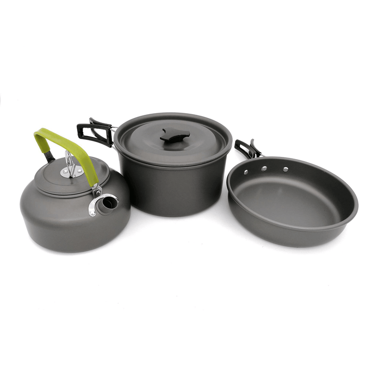 12 Pcs Camping Cookware Set Bowl Pan Pot Water Cup Spoon Portable Tableware Outdoor Picnic - MRSLM