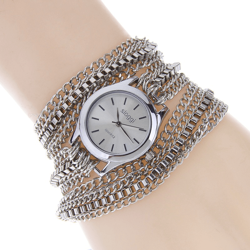 SLOGGI Retro Zinc Alloy Three Times around Bracelet Women Quartz Watch - MRSLM