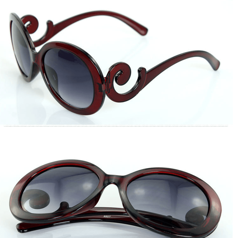 Butterfly Wing Baroque Catwalk European and American round Glasses Sunglasses - MRSLM