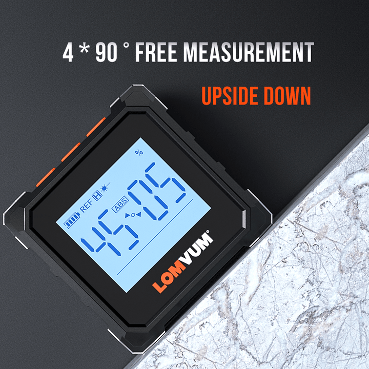 LOMUVM GR20 360° Mini Digital Protractor Laser High Precision Magnet Goniometer Inclinometer Universal Bevel Digital Level Angle Finder Angle Measurement Tool - MRSLM