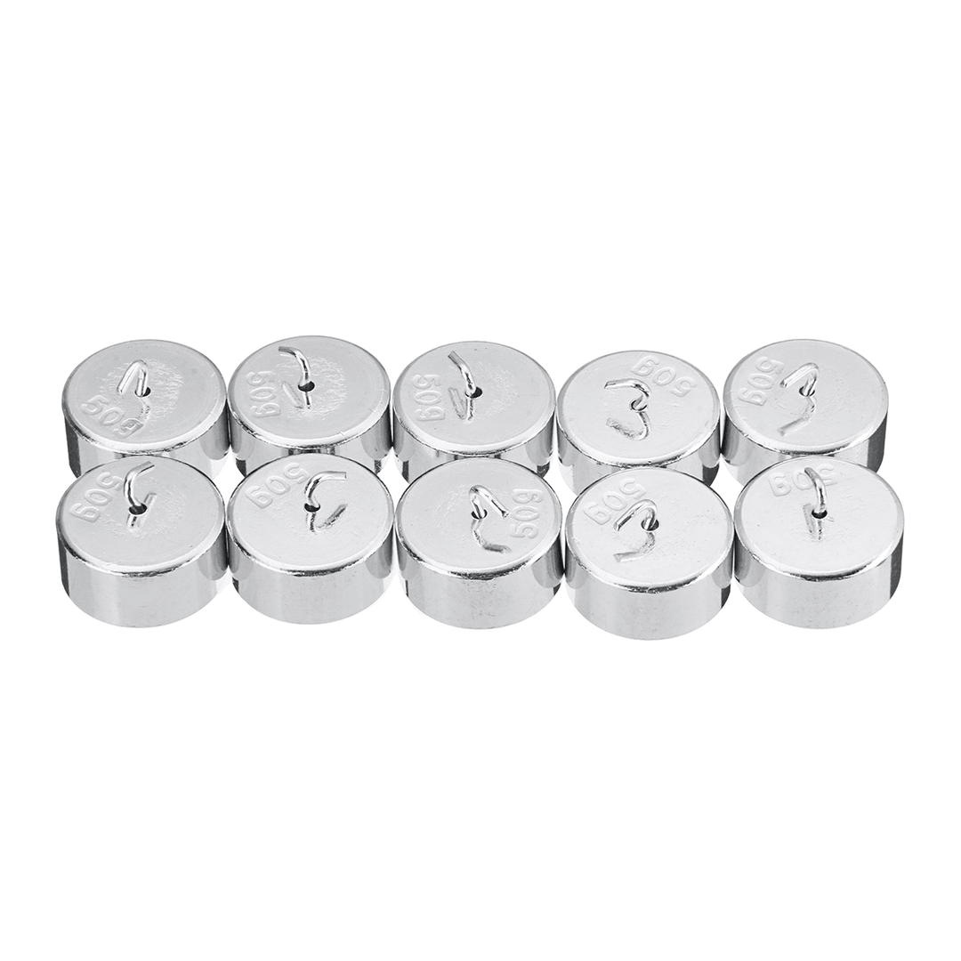 10Pcs/Set 50G Metal Hooked Weight Set Scale Balance Calibration Scale with Case Physics Experiment - MRSLM