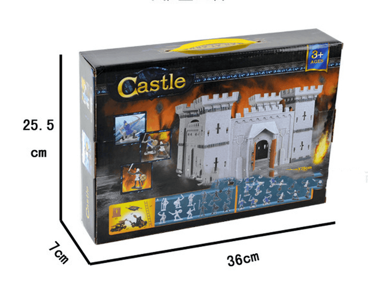 Children'S Diy Self Assembling Toys, Assembling Castle Model, Siege War Battlefield, Ancient Soldier'S Small Castle Suit - MRSLM