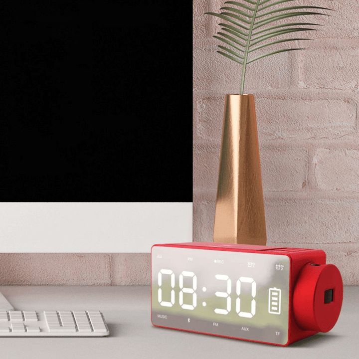 S91S Multifunctional Bluetooth Speaker Phone Wireless Charger DIY Alarm Clock Music Record FM Radio - MRSLM