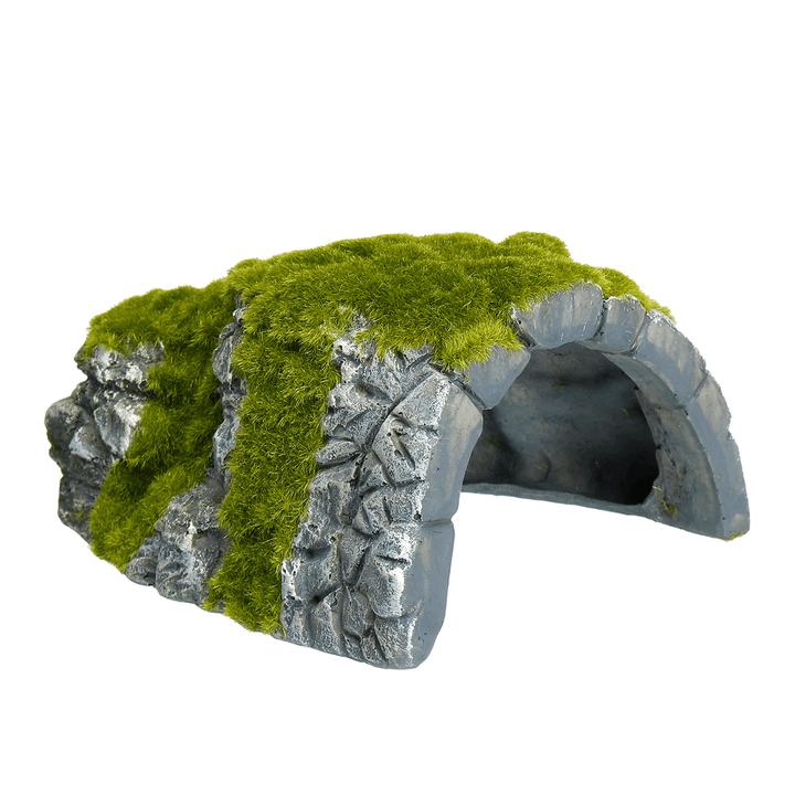 Reptile Habitat Fish Tank Hiding Cave Resin Turtle Basking Decorations Ornament - MRSLM