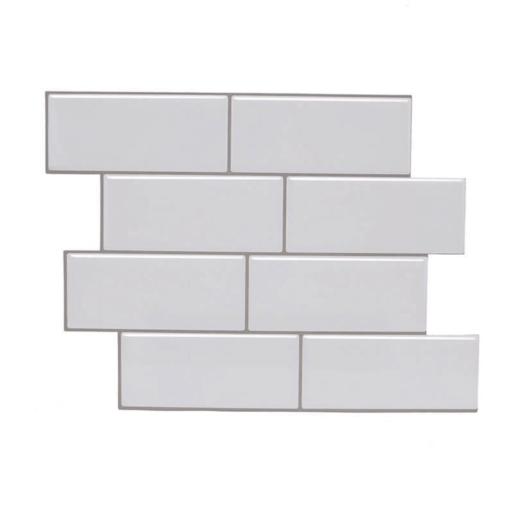 12Inch DIY Tile Stickers 3D Brick Wall Self-Adhesive Sticker Bathroom Kitchen - MRSLM